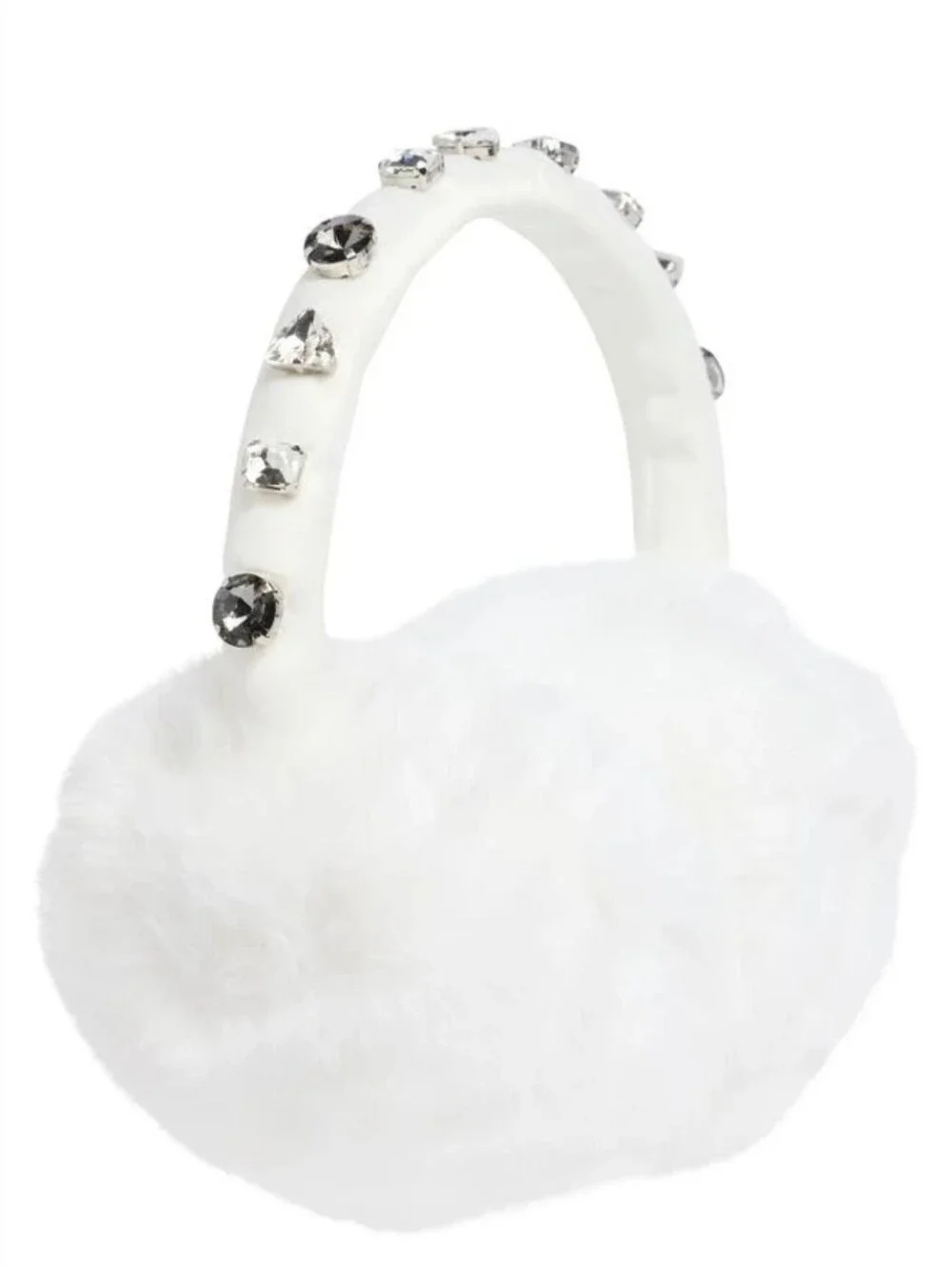 Kate spade new york White Faux Fur Rhinestone Embellished Ear Muffs